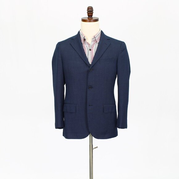 United Arrows 38S Navy Solid 3-Button Sport Coat Blazer Jacket P373 - Picture 1 of 11